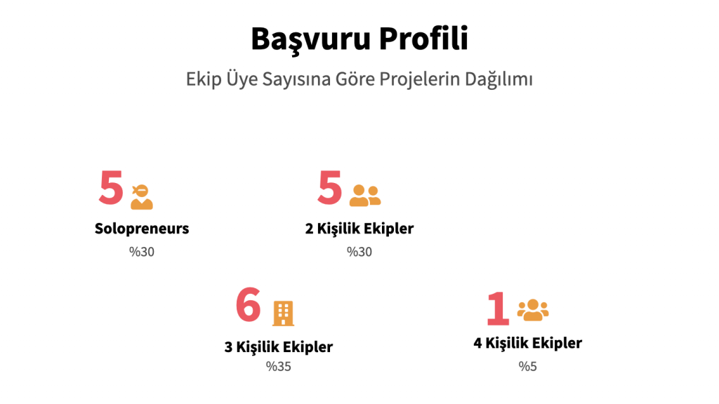 Ekip Üye Sayısınna Göre Projelerin Dağılımı